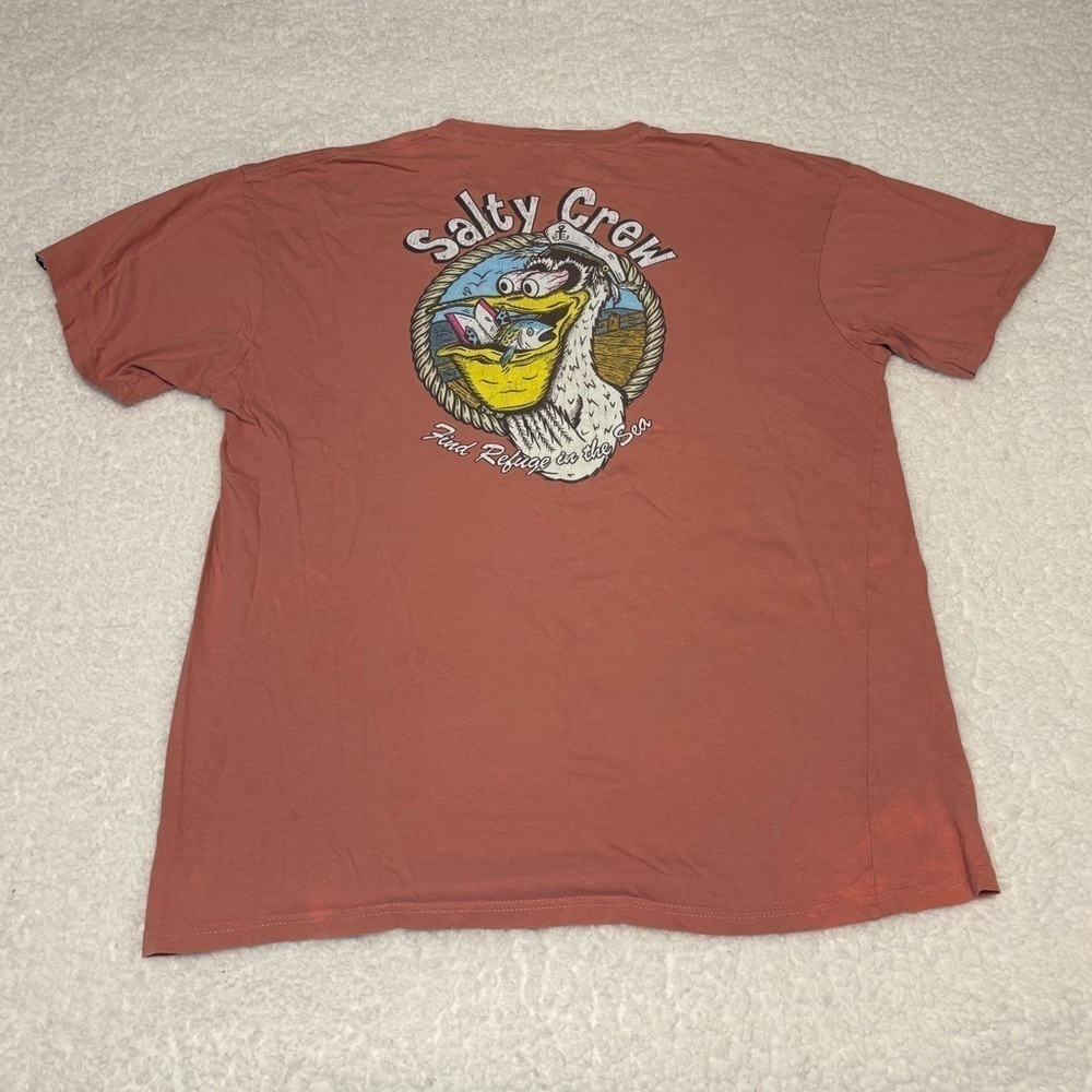 Salty Crew Men Orange Find Refuge in the Sea Short Sleeve T-shirt